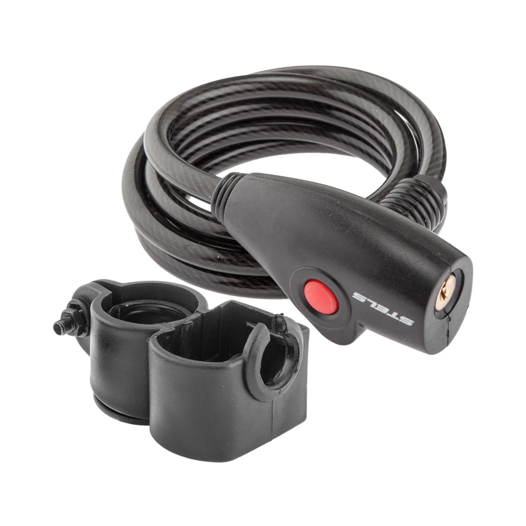 Купить Велозамок STELS 87109 8x1500 мм с креплением, черный